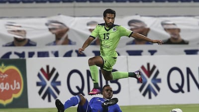 Dawood Ali, top, is one of four players recalled to Mahdi Ali’s UAE squad for their trip to Malaysia. Sarah Dea / The National