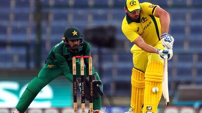 Aaron Finch in action for Australia against Pakistan in the third ODI in Abu Dhabi. AFP