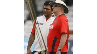 Duncan Fletcher, the India coach, right, and captain MS Dhoni have a lot of work to do to get the India Test team firing again following their 4-0 whitewash in England.