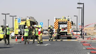 Civil Defence teams extinguish a fire at a villa in Mushrif, Abu Dhabi. Courtesy Abu Dhabi Police