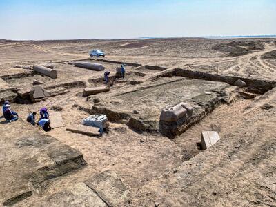 The Tell El Farma archaeological site in North Sinai, also known as Pelusium. On the site of this ancient city Egyptian archaeologists discovered a temple to the god Zeus Cassius. Ministry of Tourism and Antiquities