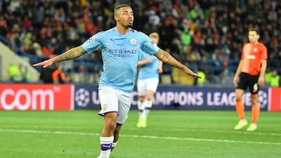 Manchester City's Brazilian striker Gabriel Jesus celebrates after scoring a goal in the Uefa Champions League. Acquired in 2008, the Premier League Champions are CFG's flagship club. AFP