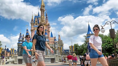 Face masks will be optional for visitors to Disney World who are vaccinated, although some areas will still require masks, such as on buses, monorails and Disney Skyliner. AP