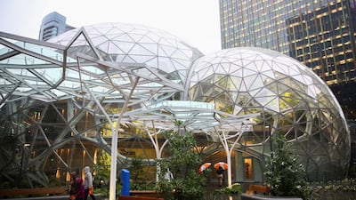 The main entrance of the Amazon Spheres at Amazon's Seattle headquarters in Seattle, Washington. Lindsey Wasson/Reuters
