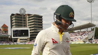 Michael Clarke of Australia leaves the Trent Bridge pitch after getting dismissed in the second innings. Ryan Pierse / Getty Images
