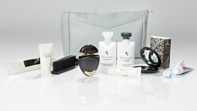 First class Bulgari amenity kits for ladies. Courtesy Emirates