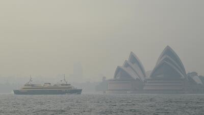 The Sydney Opera House as smoke and haze from bushfires blankets Sydney. EPA