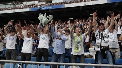 Real Madrid's fans celebrate winning La Liga. EPA