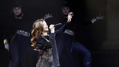 Rihanna performs at the Staples Center in Los Angeles in April. Mario Anzuoni / Reuters