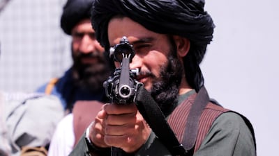 Taliban fighters at Hamid Karzai International Airport in Kabul, Afghanistan. Reuters