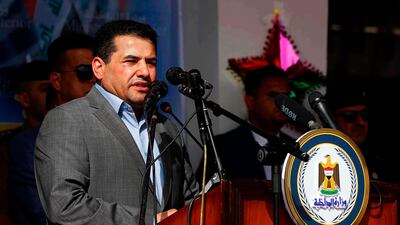 Iraqi interior minister Qasim Al Araji, pictured here in Baghdad on July 16, 2017, has met with Saudi Crown Prince Mohammed bin Salman. Karim Kadim / AP