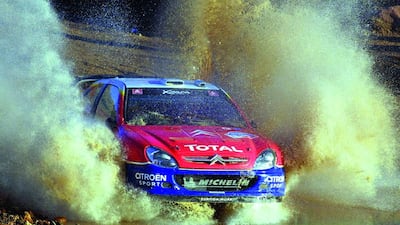 Spanish Carlos Sainz drives his Citroen, during the Ibarrilla-Mesa de Reyes stage in Leon, Guanajuato, 14 March 2004, on the third day of the Rally of Mexico, the third round of the world championship series. AFP PHOTO/Alfredo ESTRELLA
