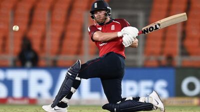 Jonny Bairstow hit an unbeaten 40 for England. AFP