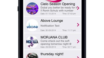 The iClub iPhone app. Courtesy AppWorks.ae