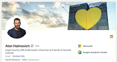 According to Alon Haimovich's LinkedIn page, he has worked at Microsoft since 2019.