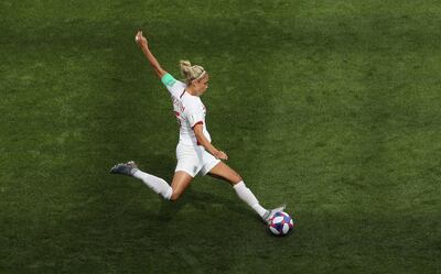 Steph Houghton of England in action during their Women's World Cup match against Cameroon in Valenciennes. Robert Cianflone / Getty Images