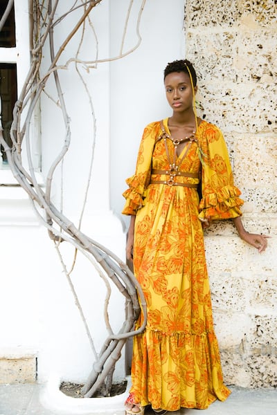 Glory Ang use simple cuts, bold colour combinations and vintage-looking fabrics. Courtesy Glory Ang