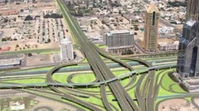 An artist's rendering of the completed Interchange One on Sheikh Zayed Road.