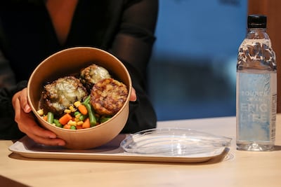 Baked portobello mushrooms, an Expo 2020 Dubai exclusive, at the Ikea Cafe, Sweden Pavilion. Khushnum Bhandari / The National