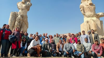 The two colossal alabaster statues of ancient pharaoh Amenhotep III were unveiled in Luxor. EPA
