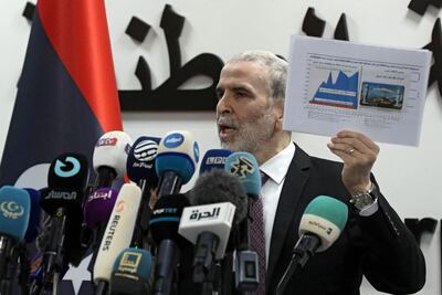 Mustafa Sanalla, head of Libya's National Oil Corporation at the NOC headquarters in the capital Tripoli on January 19, 2022. AFP