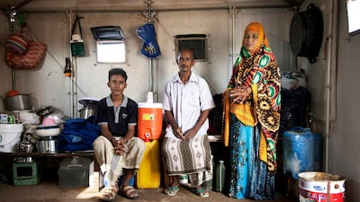 Photograph of a family in the Markazi Camp, Obock, Djibouti, by Nadia Benchallal for Akkasah