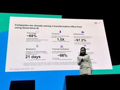 AI must be used 'responsibly and ethically', Dr Ebtesam Almazrouei told the CogX festival in London. Matthew Davies / The National