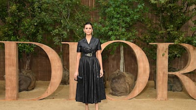 Nina Dobrev attends the Christian Dior Womenswear show as part of Paris Fashion Week on September 24, 2019. Getty Images
