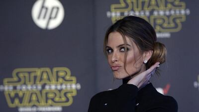 Actress Maria Menounos poses as she arrives at the premiere of Star Wars: The Force Awakens. Kevork Djansezian / Reuters