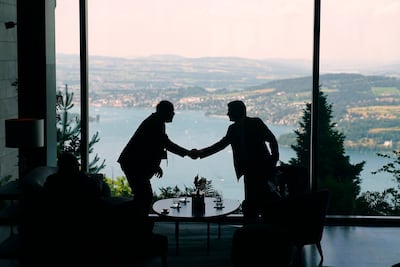 The venue for the Lake Lucerne talks. Getty Images