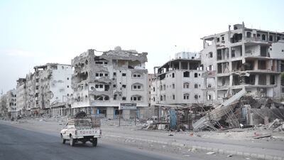 Dar Saad, pictured above, is the area of Aden most affected by the war. Mohammed Al Qalisi for The National