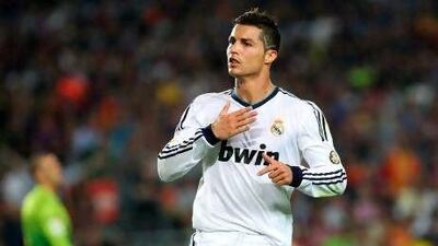 Real Madrid's Cristiano Ronaldo celebrates after scoring against Barcelona.