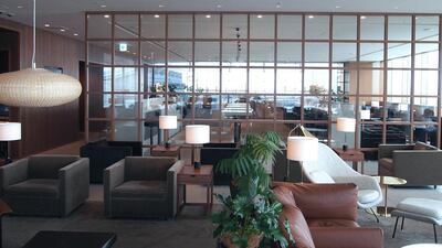 There are plenty of two-person tables at the dining area of Cathay Pacific lounge at Haneda airport. Jonny Clark