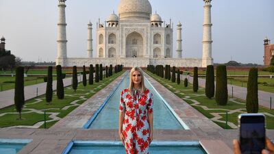 Ivanka Trump visits the Taj Mahal in Agra wearing Proenza Schouler. AFP
