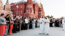 Emirati performers showcase traditional culture at the Discover Abu Dhabi Festival in Moscow’s Manezhnaya Square. Photo: National Media Authority