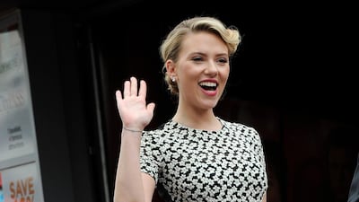 Scarlett Johansson, in Preen, attends a ceremony honouring her with a star on the Hollywood Walk of Fame in Hollywood, California, on May 2, 2012. EPA