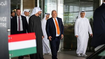 Sheikh Mohamed with Mr Orban, who is on a working visit to the UAE