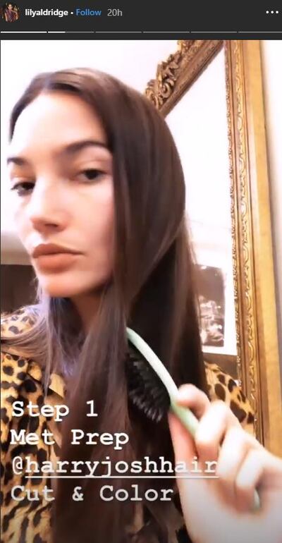 Lily Aldridge has hit the salon ahead of the Met Gala. Instagram / Lily Aldridge
