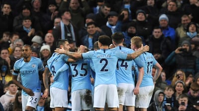 It was a night of celebration for City as they went back top of the Premier League. AP Photo