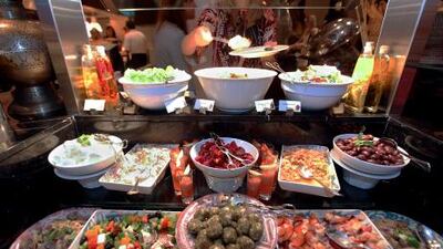 An iftar meal at Ewaan, The Palace Hotel in Dubai.