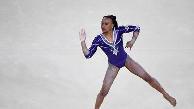 Rebeca Andrade of Brazil competes on the floor during the women’s gymnastics individual all-around final at the 2016 Rio Olympics at Rio Olympic Arena on August 11, 2016 in Rio de Janeiro, Brazil. Pascal Le Segretain / Getty Images