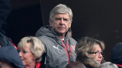 Arsene Wenger, manager of Arsenal, is seen in the stand prior to the Premier League match between Arsenal and Hull City at Emirates Stadium on February 11, 2017 in London, England. Laurence Griffiths / Getty Images