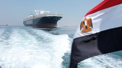The 'Ever Given', one of the world's largest container ships, sails through the Suez Canal in Ismailia, Egypt on August 20, 2021. Suez Canal Authority via Reuters