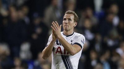 Tottenham Hotspur's Harry Kane applauds fans after their win over Norwich City in the Premier League on Saturday. Andrew Coulridge / Action Images / Reuters / December 26, 2015
