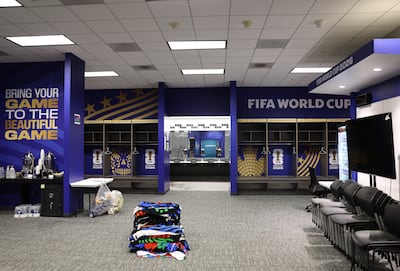 Japan's dressing room after their World Cup match against the Netherlands in Arlington. Getty Images