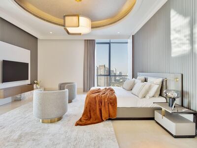 One of the six bedrooms in The 118 penthouse. Courtesy Luxhabitat Sotheby's International Realty