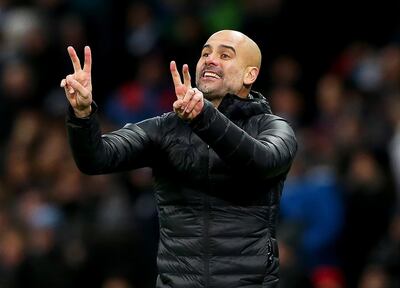 Manchester City manager Pep Guardiola has a strong squad to pick players from. EPA