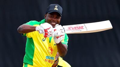 Brian Lara was one of the many legends in action during the Bushfire Cricket Bash 10-over match in Melbourne on Sunday. AFP