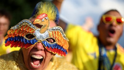 Colombia fans are in full voice before a 1-0 win over DR Congo, at Guadalajara Stadium in Mexico. Getty Images