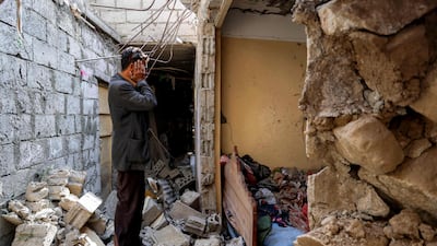 A destroyed building in Taiz, western Yemen. AFP